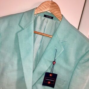 Mint Green Textured Linen Blazer